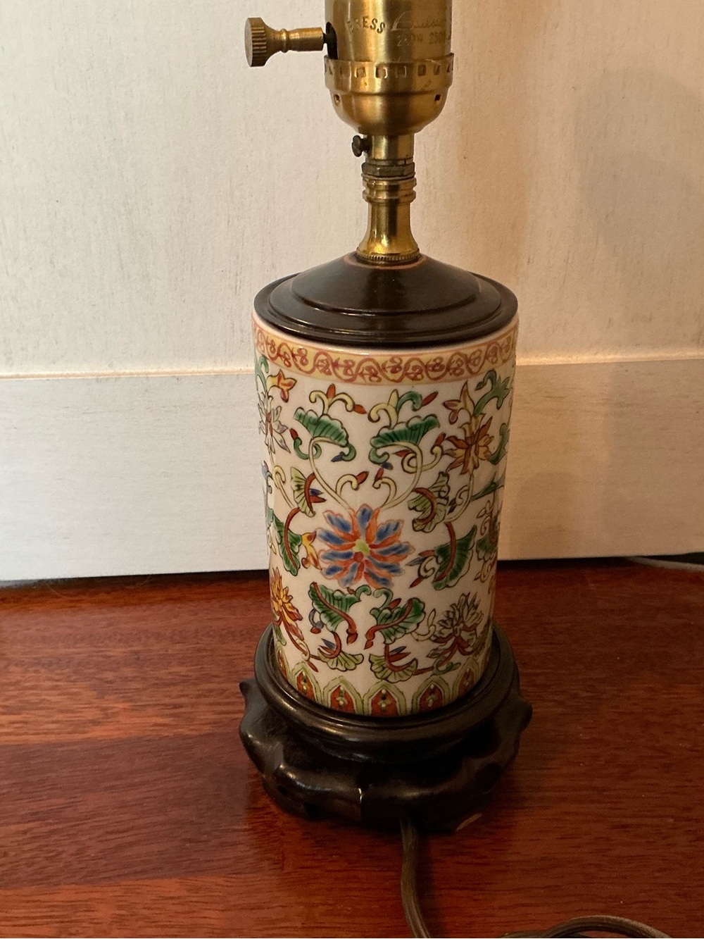 Decorative Floral Porcelain Table Lamp - Multicolor